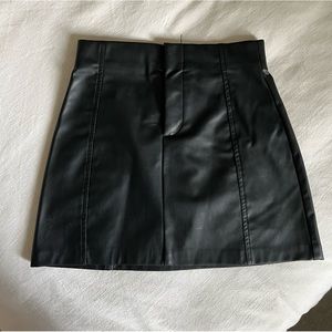 Zara black pleather mini skirt size large